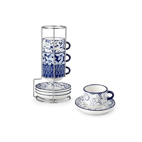 vancasso vancasso Porcelain Espresso Cups, Stackable (2.5 oz, set of 4)
