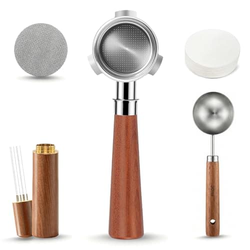 Generic (Breville-compatible) 54mm Bottomless Portafilter 5-Piece Espresso Kit (WDT, Puck Screen, Filters, Scoop)